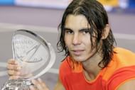 Nadal after winning his first Madrid Open title in 2005